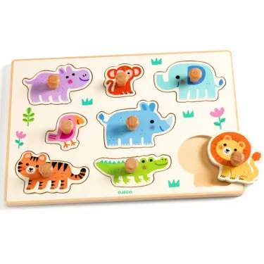 Puzzle d'encastrement en bois "Hippo'n'Co" DJECO 1123