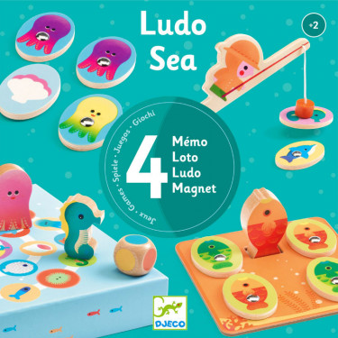 Ludo Sea 4 jeux éducatifs en bois DJECO 1623