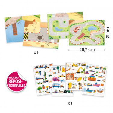 Stickers à relever "Les véhicules" DJECO 0043