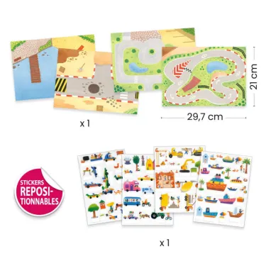 Stickers à relever "Les véhicules" DJECO 0043