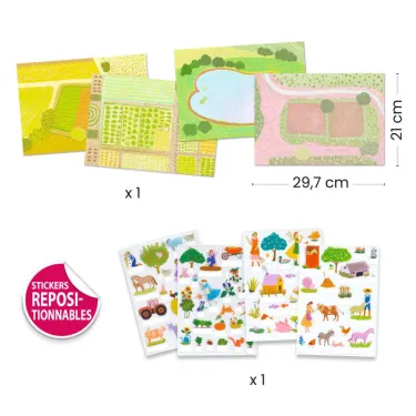 Stickers à relever "A la ferme" DJECO 0045