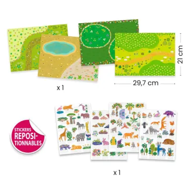 Stickers à relever "Les animaux" DJECO 0044