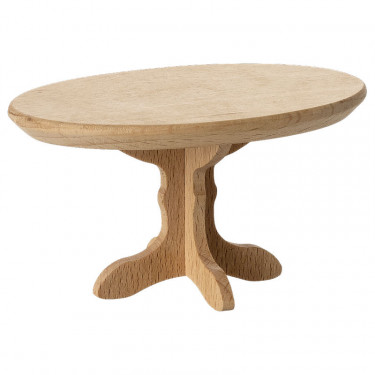 Table basse ovale miniature en bois naturel pour souris Maileg