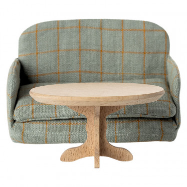 Table basse ovale miniature en bois naturel pour souris Maileg