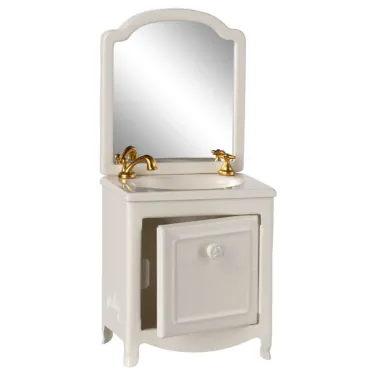 Meuble coiffeuse avec vasque miniature pour souris Maileg - Blanc cassé