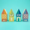 Cubes de construction en bois Uncle Goose - 80 pièces - Village Gosling Square