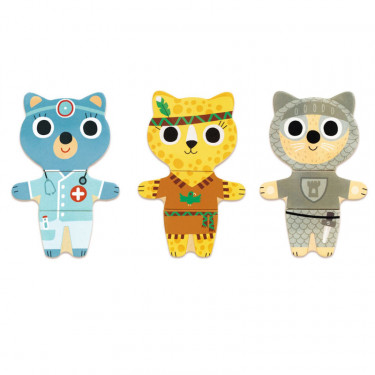 Dressup-mix, 6 puzzles 3 pièces DJECO 1678