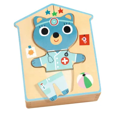 Dressup-mix, 6 puzzles 3 pièces DJECO 1678