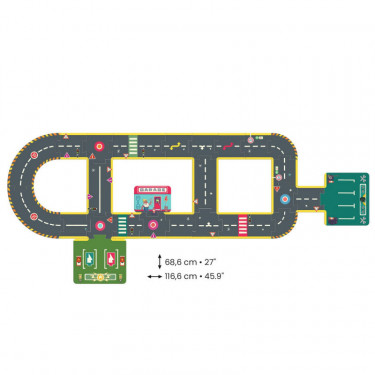 Circuit de routes Crazy Motors 26 pcs DJECO 5498