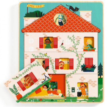 Puzzle éducatif 3 niveaux "Chez Léo" DJECO 1489