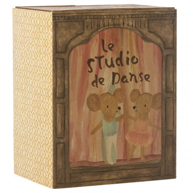 Studio de danse avec petite soeur et petit frère souris danseurs de ballet Maileg