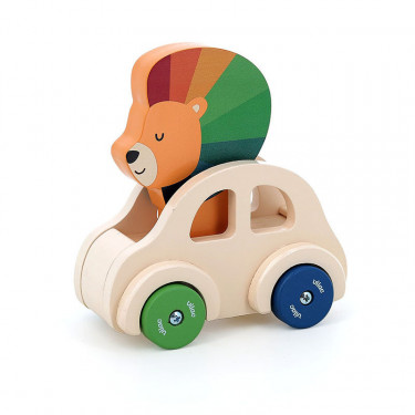 Voiture Pouêt Klaxon Le lion - Jouet d'éveil en bois Andy Westface pour VILAC 7426Y