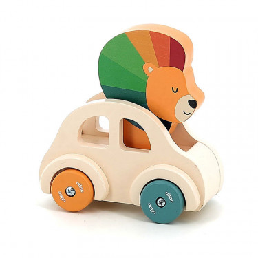 Voiture Pouêt Klaxon Le lion - Jouet d'éveil en bois Andy Westface pour VILAC 7426Y
