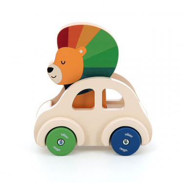 Voiture Pouêt Klaxon Le lion - Jouet d'éveil en bois Andy Westface pour VILAC 7426Y