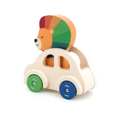 Voiture Pouêt Klaxon Le lion - Jouet d'éveil en bois Andy Westface pour VILAC 7426Y