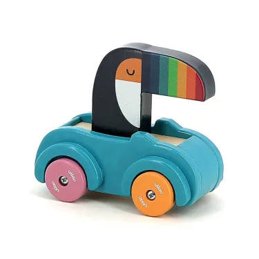 Voiture Pouêt Klaxon Toucan, jouet d'éveil en bois Andy Westface VILAC 7426K