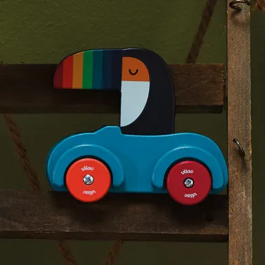 Voiture Pouêt Klaxon Toucan, jouet d'éveil en bois Andy Westface VILAC 7426K