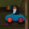 Voiture Pouêt Klaxon Toucan, jouet d'éveil en bois Andy Westface VILAC 7426K