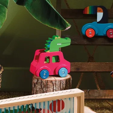Voiture Pouêt Klaxon Crocodile, jeu d'éveil en bois Andy Westface VILAC 7426G