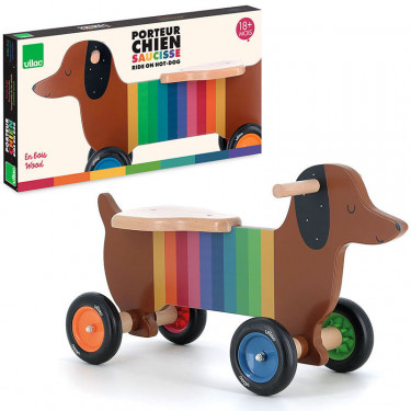 Porteur en bois Chien multicolore - Andy Westface pour VILAC 7428