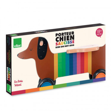 Porteur en bois Chien multicolore - Andy Westface pour VILAC 7428