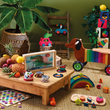 Porteur en bois Chien multicolore - Andy Westface pour VILAC 7428