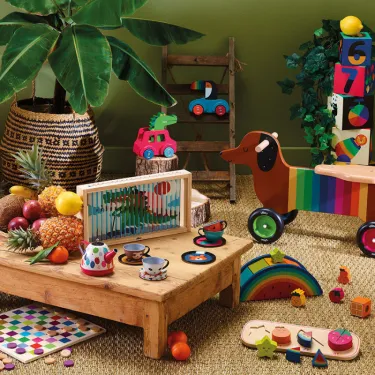 Porteur en bois Chien multicolore - Andy Westface pour VILAC 7428