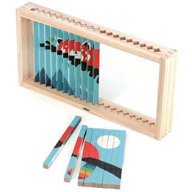 Puzzle 4 Dimensions en bois Les animaux - Andy Westface pour VILAC 7427