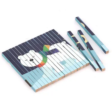 Puzzle 4 Dimensions en bois Les animaux - Andy Westface pour VILAC 7427