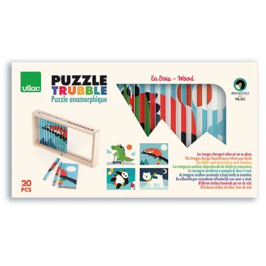 Puzzle 4 Dimensions en bois Les animaux - Andy Westface pour VILAC 7427
