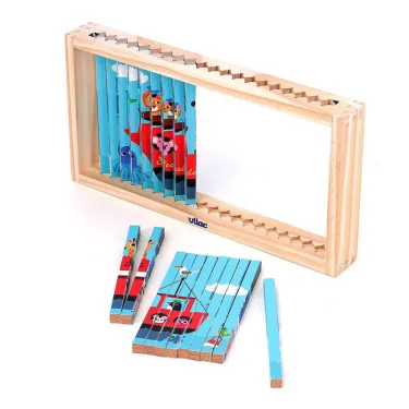 Puzzle 4 Dimensions en bois Les transports-Ingela P.Arrhenius VILAC 7639