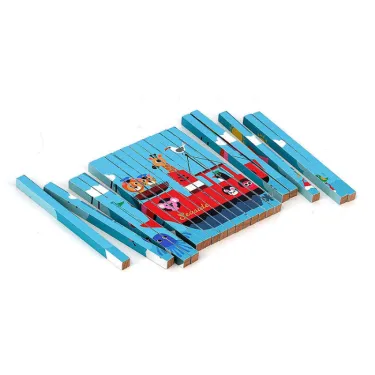 Puzzle 4 Dimensions en bois Les transports-Ingela P.Arrhenius VILAC 7639