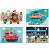 Puzzle 4 Dimensions en bois Les transports-Ingela P.Arrhenius VILAC 7639