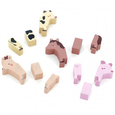 Rigol'animaux de la ferme, jeu d'éveil en bois VILAC 7116 - Sarah Betz