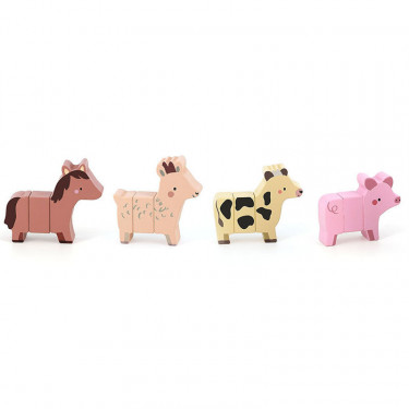 Rigol'animaux de la ferme, jeu d'éveil en bois VILAC 7116 - Sarah Betz