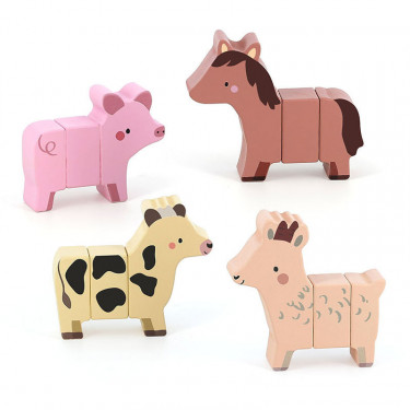Rigol'animaux de la ferme, jeu d'éveil en bois VILAC 7116 - Sarah Betz
