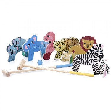 Jeu de croquet en bois "Animaux" - Michelle Carlslund pour VILAC 8572