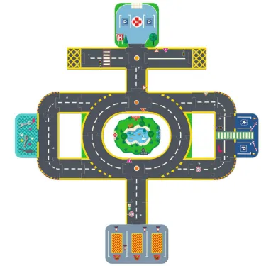 Circuit de routes Puzzle Up géant Crazy Motors 28 pcs DJECO 5499 - City Ville