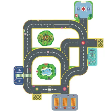 Circuit de routes Puzzle Up géant Crazy Motors 28 pcs DJECO 5499 - City Ville