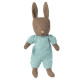 Lapin marron Maileg - Micro - Combinaison tricot bleue