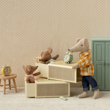 Bébé souris dans sa boîte Maileg - Rose