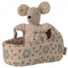 Bébé souris dans son couffin Maileg - Rose