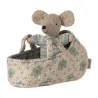 Bébé souris dans son couffin Maileg - Bleu
