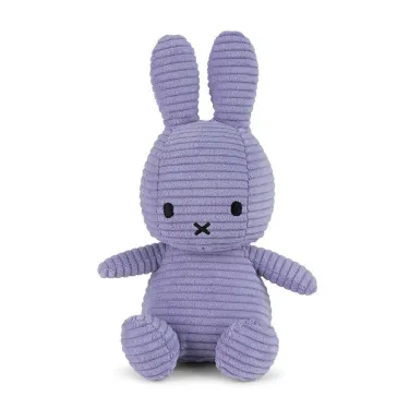 Peluche Miffy en velours côtelé 23cm - violet
