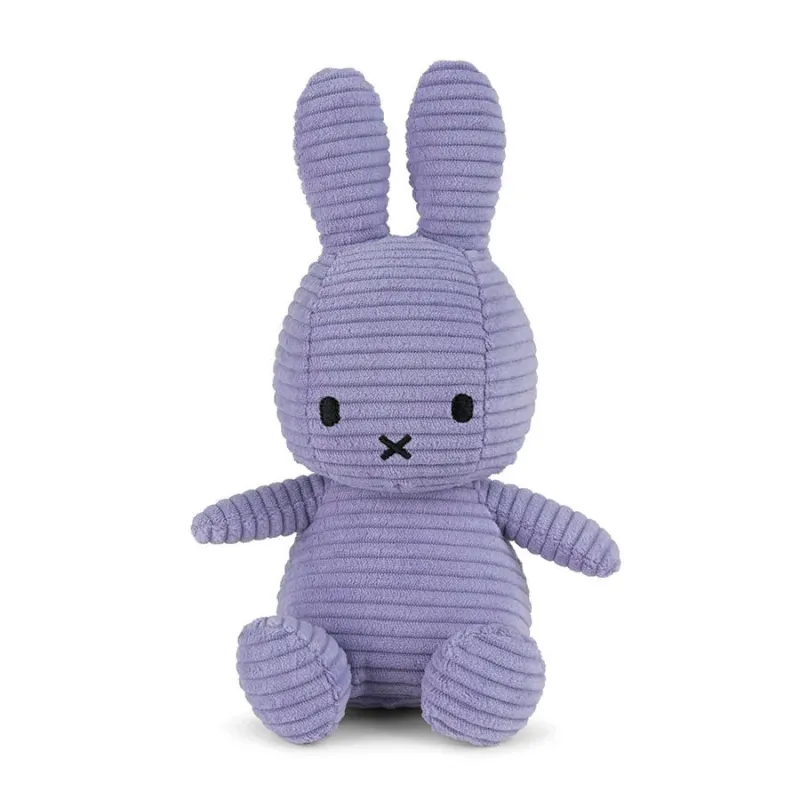 Peluche Miffy en velours côtelé 23cm - violet