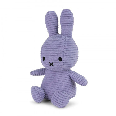 Peluche Miffy en velours côtelé 23cm - violet