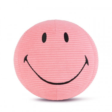 Peluche Smiley en velours côtelé 23cm - rose Peluche Smiley en velours côtelé 23cm - rose