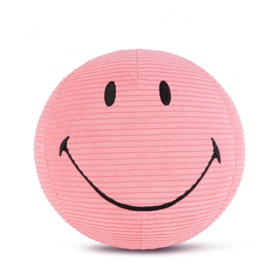 Peluche Smiley en velours côtelé 23cm - rose Peluche Smiley en velours côtelé 23cm - rose
