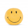 Peluche Smiley en velours côtelé 13cm - jaune