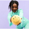 Peluche Smiley en velours côtelé 13cm - jaune